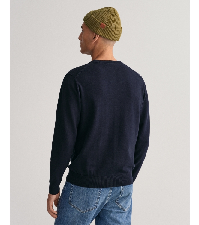 Gant Classic Cotton Crew Neck Sweater 433 evening blue