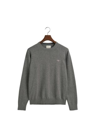 Gant Classic Cotton Crew Neck Sweater 92 dark grey melange