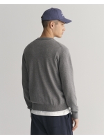 Gant Classic Cotton Crew Neck Sweater 92 dark grey melange