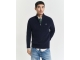 Gant Lambswool Cable Knit Half-Zip Sweater 433 evening blue