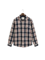 Gant Checked Heavy Twill Overshirt 433 evening blue