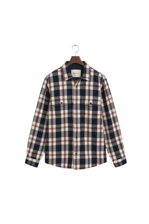 Gant Checked Heavy Twill Overshirt 433 evening blue