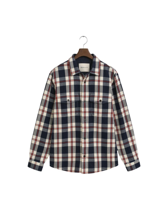 Gant Checked Heavy Twill Overshirt 433 evening blue