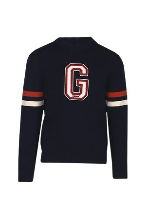 Gant Graphic Badge Crew Neck Sweater 433 evening blue