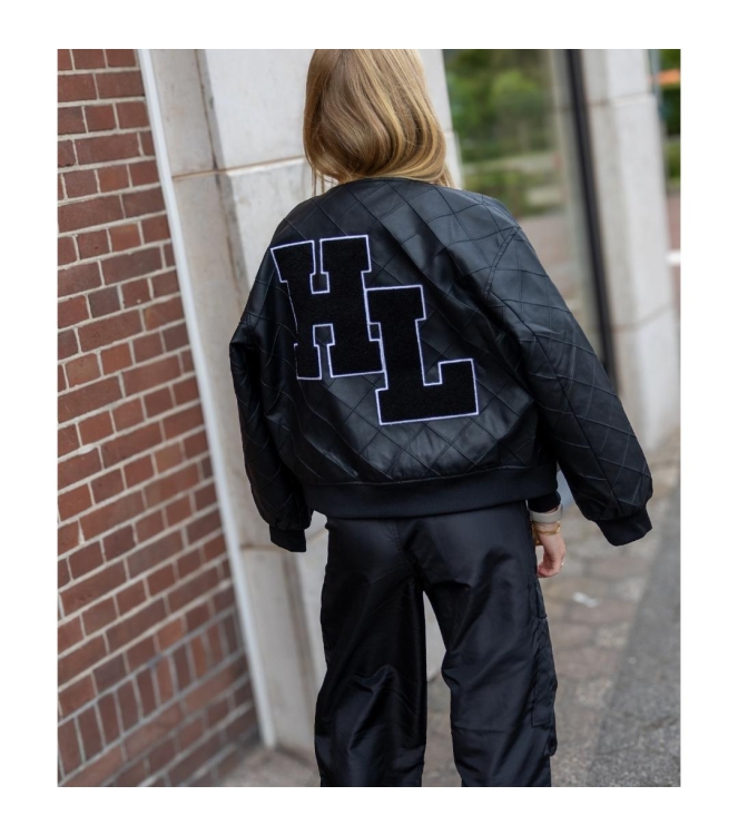 Haute L Amitie Quilt pu bomber Black