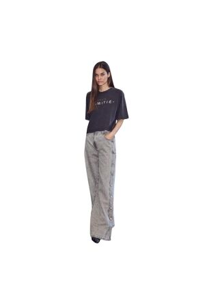 Haute L Amitie Sied panel button tall jeans Light grey