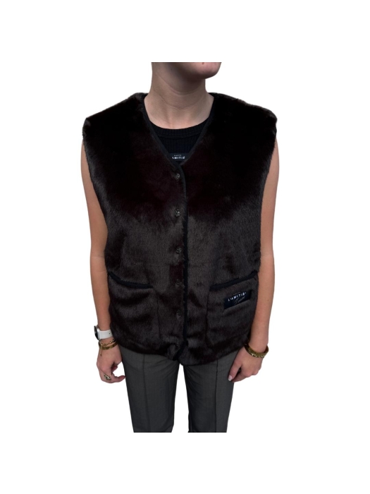 Haute L Amitie Fur tech vest Mocca