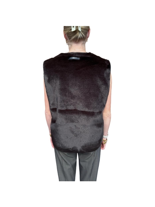 Haute L Amitie Fur tech vest Mocca