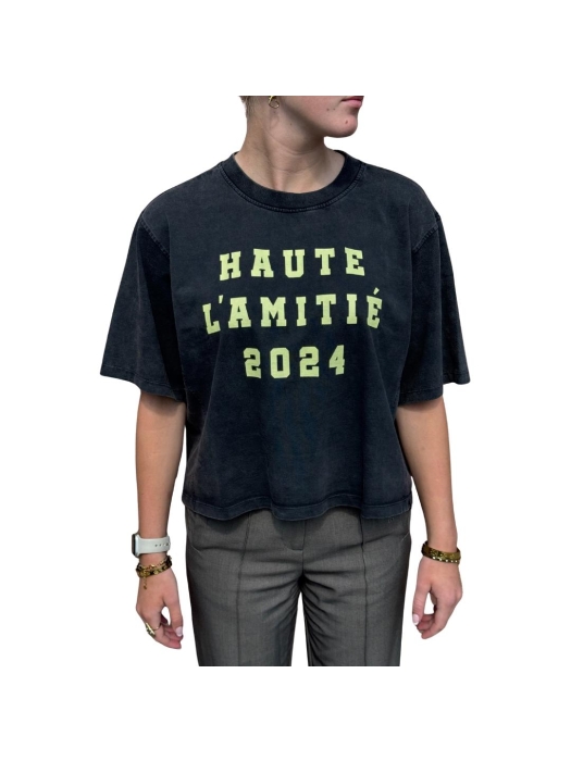 Haute L Amitie Intro acid logo tee Black