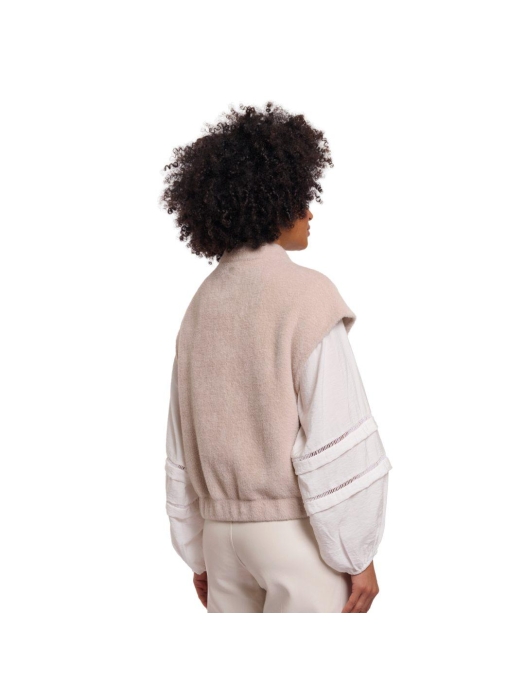 Rino en Pelle Boxy waistcoat 11018 smoked pearl