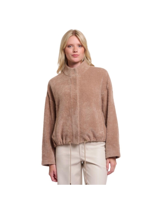 Rino en Pelle Boxy jacket with closure 10997 rosy brown