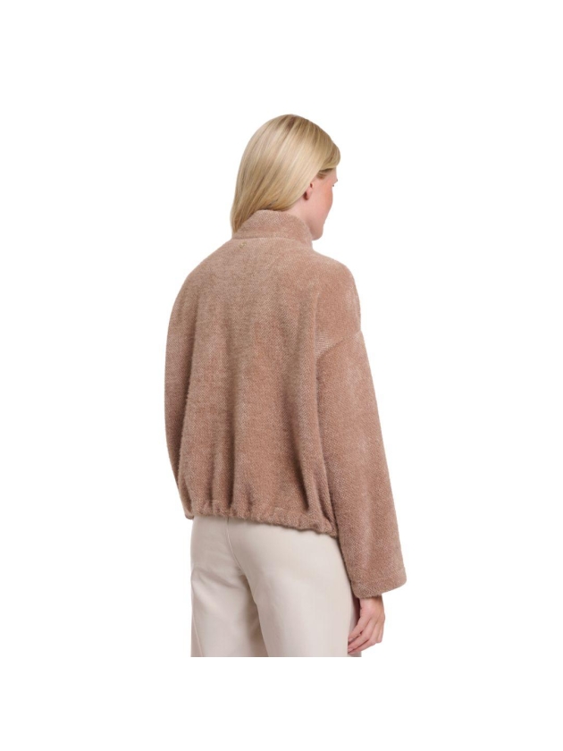 Rino en Pelle Boxy jacket with closure 10997 rosy brown