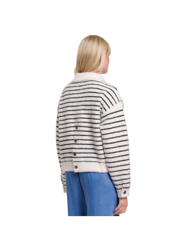 Rino en Pelle Boxy jacket 11041 black white striped