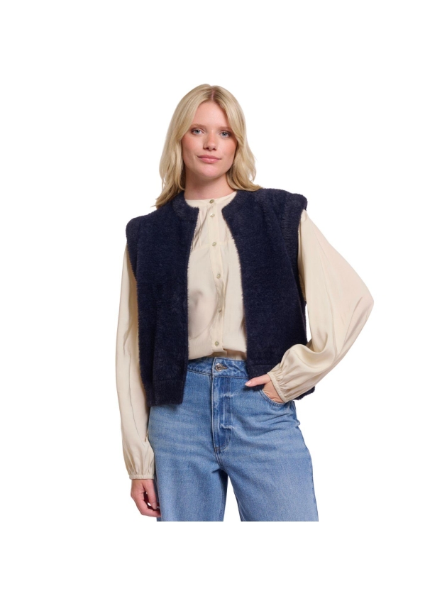 Rino en Pelle Short waistcoat 10175 dark navy