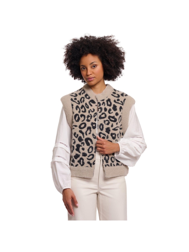 Rino en Pelle Short waistcoat 11066 desert leopard