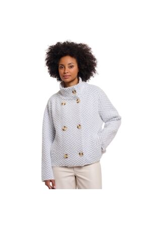 Rino en Pelle Short double breasted jacket 11064 light blue graphic