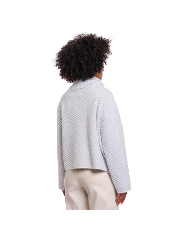 Rino en Pelle Short double breasted jacket 11064 light blue graphic