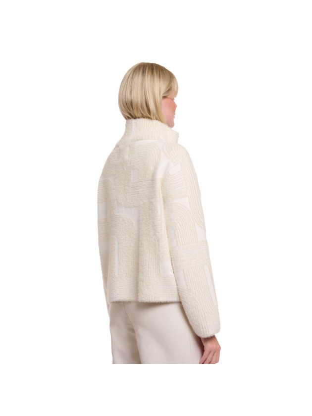 Rino en Pelle Short double breasted jacket 11063 birch labyrinth
