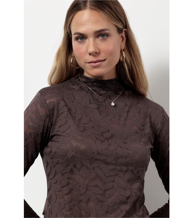 Studio Anneloes Reagan lace top 8700 espresso