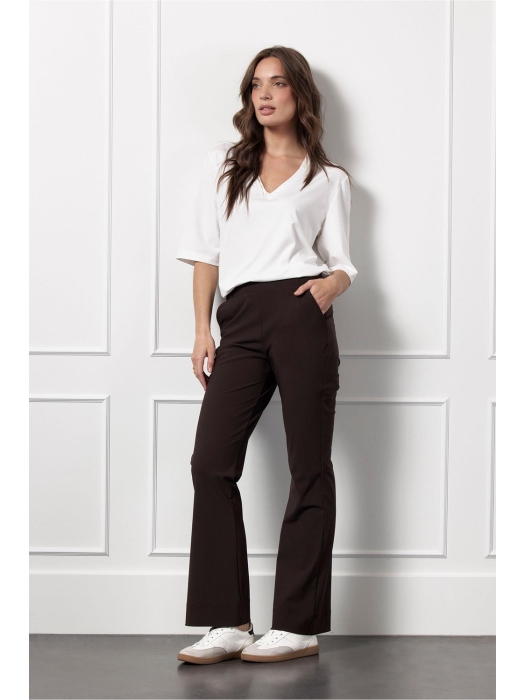 Studio Anneloes Flair bonded trousers 8700 espresso