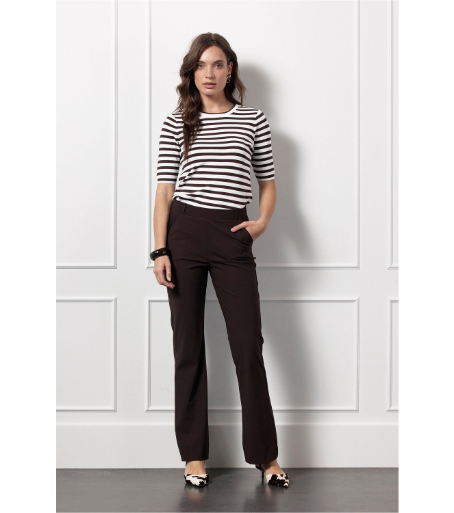 Studio Anneloes Flair bonded trousers 8700 espresso