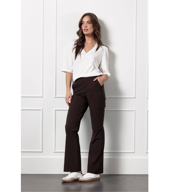 Studio Anneloes Flair bonded trousers 8700 espresso