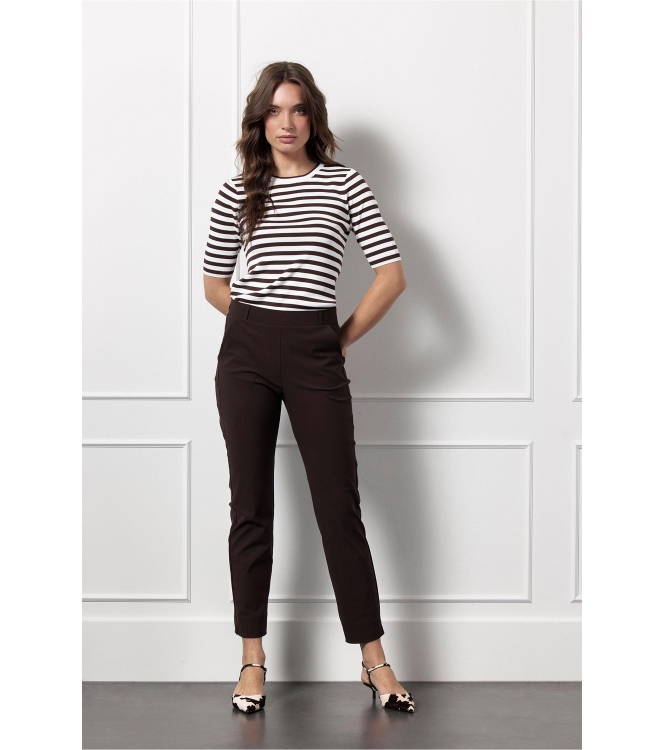 Studio Anneloes Anne bonded trousers 8700 espresso