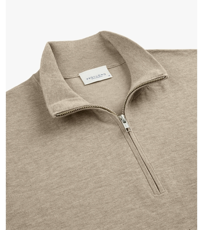 Profuomo PULLOVER HALFZIP BEIGE FBeige