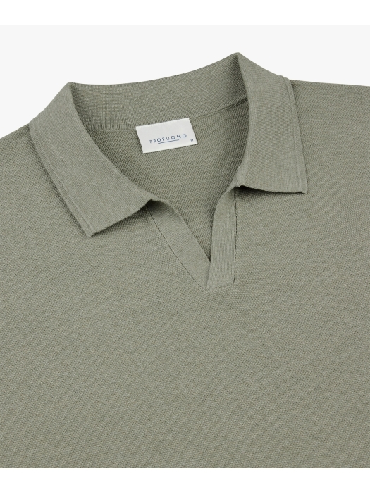 Profuomo POLO OPEN COLLAR SS M GREEN Z2Mid green