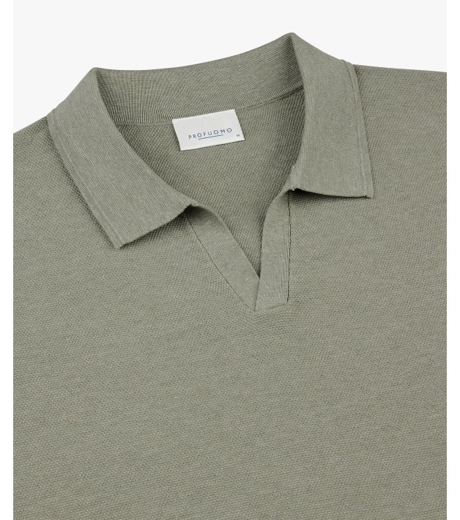 Profuomo POLO OPEN COLLAR SS M GREEN Z2Mid green