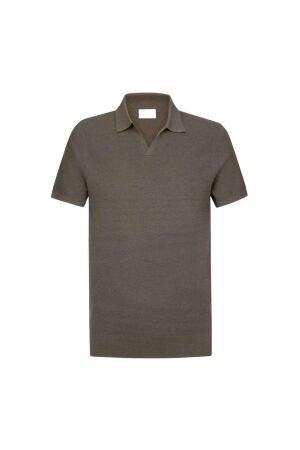 Profuomo POLO OPEN COLLAR SS M BROWN H3 Midbrown
