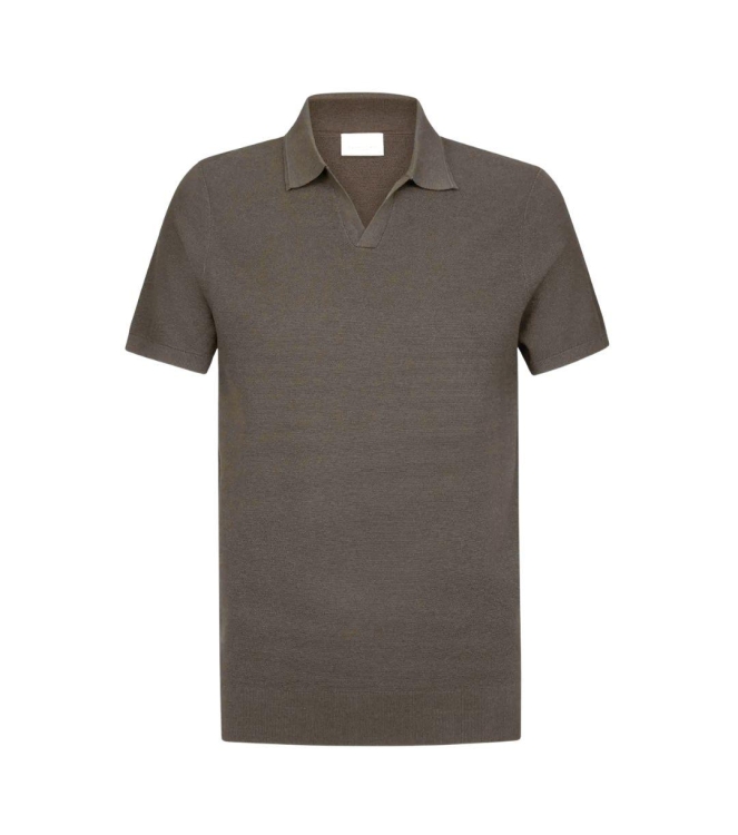 Profuomo POLO OPEN COLLAR SS M BROWN H3 Midbrown