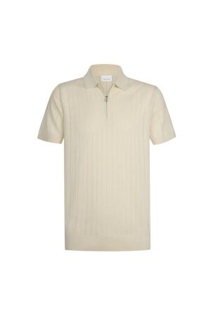 Profuomo POLO HALF ZIP SS OFF WHITE EOff white