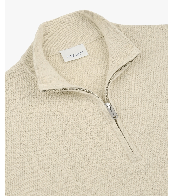 Profuomo PULLOVER HALF ZIP OFF WHITE EOff white