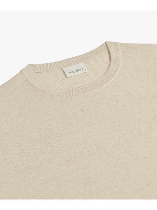 Profuomo T-SHIRT CREW NECK SS RAW WHITE E2Raw white