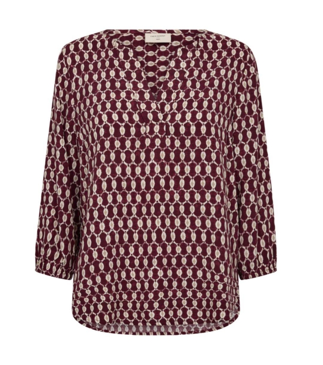 Freequent Printed blouse with v-neck Port Royale W. Moonbeam