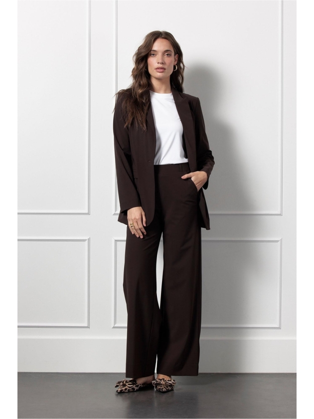 Studio Anneloes Lexie bonded trousers 8700 espresso