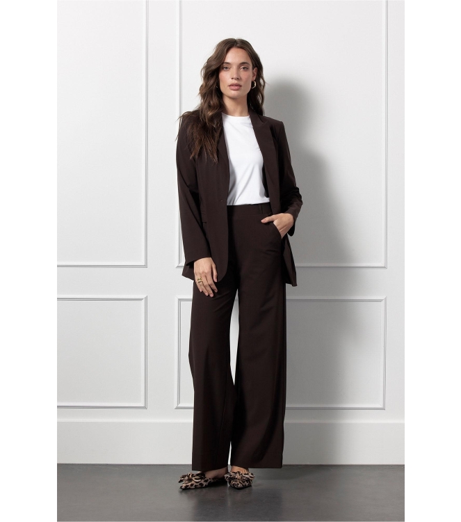 Studio Anneloes Lexie bonded trousers 8700 espresso