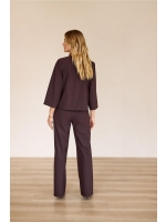 Studio Anneloes Lexie bonded trousers 8700 espresso