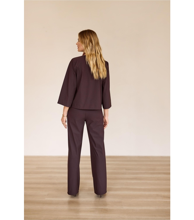 Studio Anneloes Lexie bonded trousers 8700 espresso