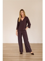 Studio Anneloes Lexie bonded trousers 8700 espresso