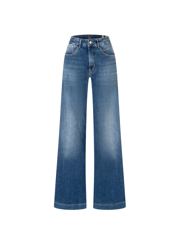 MAC RICH PALAZZO D585 Navy heavy wash