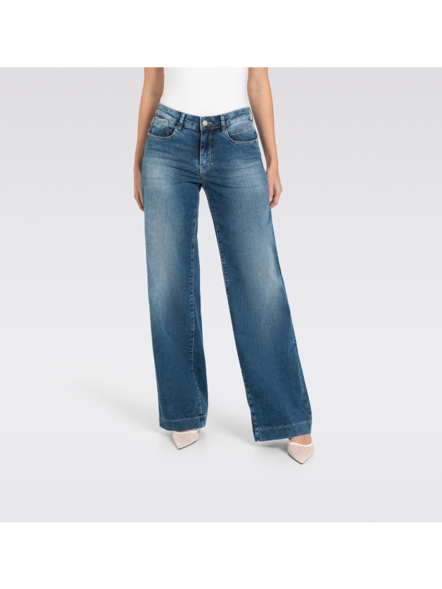 MAC RICH PALAZZO D585 Navy heavy wash
