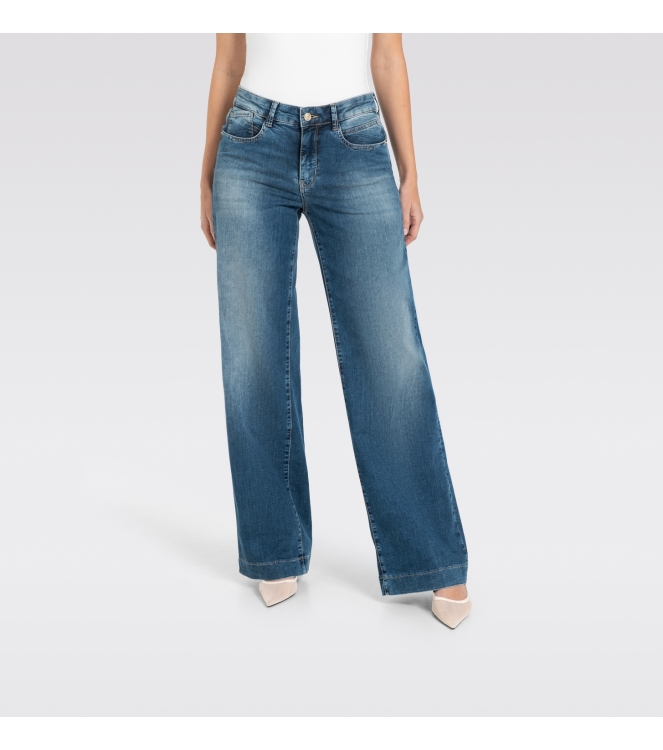 MAC RICH PALAZZO D585 Navy heavy wash