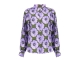 Geisha Blouse print flowers 000380 Purple