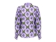 Geisha Blouse print flowers 000380 Purple