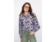 Geisha Blouse print flowers 000380 Purple