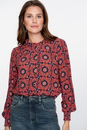 Geisha Blouse print 000420 Pink