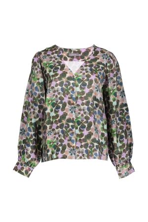 Geisha Blouse flowers 000300 Lilac