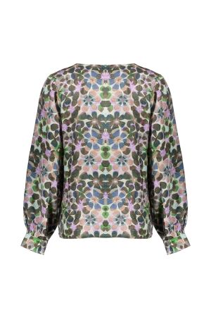 Geisha Blouse flowers 000300 Lilac